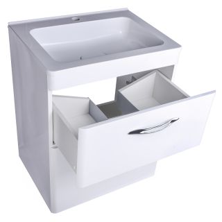 Тумба напольная под раковину Style Line "Каре 60" СС-00002265  (2 ящ.) Люкс белая, PLUS